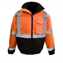 Radians SJ11QB-3ZOS-L - SJ11QB Class3 High Visibility Weatherproof Bomber Jacket with Quilted Built-in Liner - Orange - Size