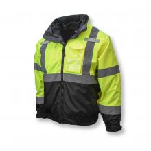 Radians SJ210B-3ZGS-M - SJ210B Three-in-One Deluxe High Visibility Bomber Jacket - Green/Black Bottom - Size M