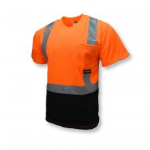 Radians ST11B-2POS-5X - ST11B Type R Class 2 Short Sleeve Black Bottom T-Shirt - Orange/Black - Size 5X