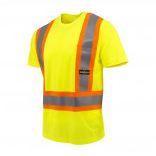 Radians ST11X-2PGS-XL - ST11X Class 2 Short Sleeve Safety T-Shirt X-Back - Hi Vis Green - Size XL