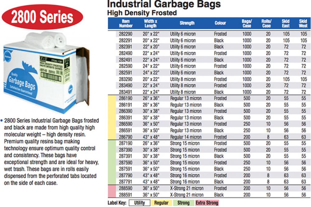 2812 SERIES  High Density 30&#34; x 38&#34; Regular 13 micron Frosted 500