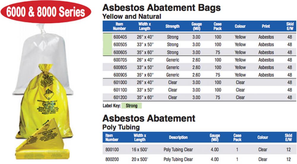 6000 SERIES -ASBESTOS ABATEMENT 20&#34; x 500&#39; x 4.00 Tubing Clear Clear 1