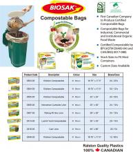 W. Ralston 50503B - RETAIL BIO-SAK Compostable Bags BPI & BNQ - Kitchen 22" X 24" Regular Brown 24/20's