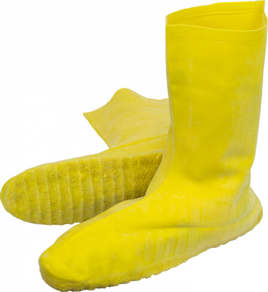 YELLOW, HEAVY WEIGHT LATEX NUKE BOOT WITH GRIT SOLE, MD, 50 PAIR PER CASE