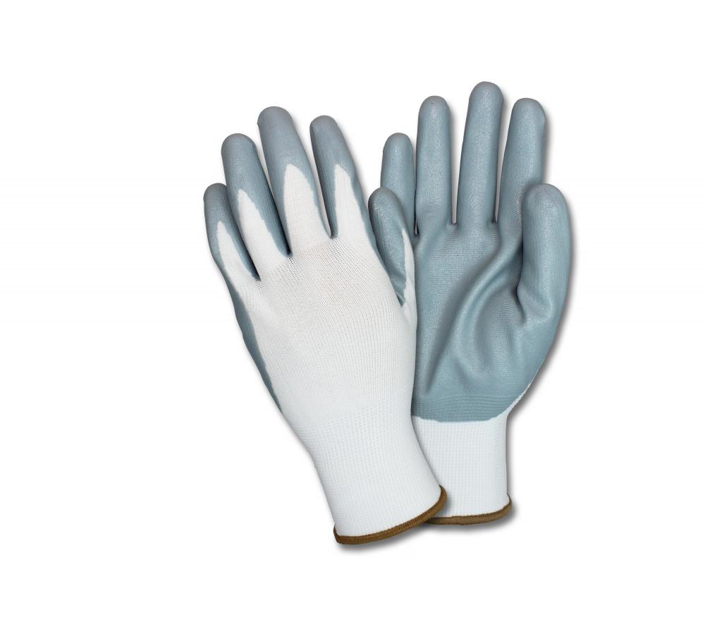 NYLON GLOVE DIPPED IN GRAY NITRLE FOAM 6DZ/CS, 2X