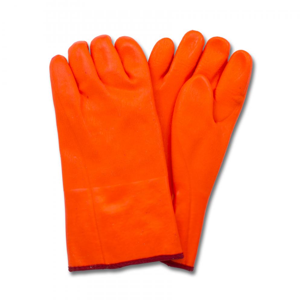 GLOVE,PVC,ORANGE,FOAM LINED,ROUGH FINISH,12&#34;,ACTFRSH