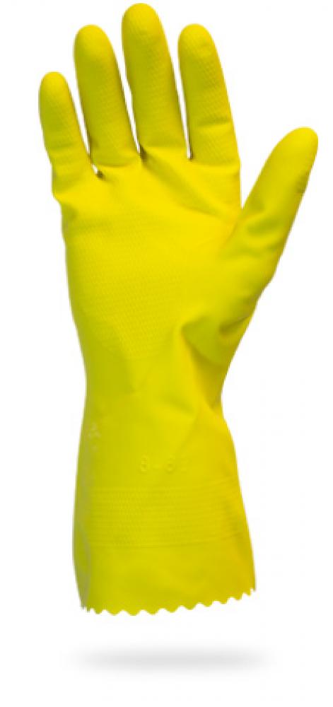 RETAIL PACKED FLOCK LINED LATEX, YELLOW, 18 MIL, INDIVIDUALLY BAGGED, LG