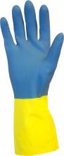 Safety Zone GRLY-SM-1SF - 28 MIL, BLUE FLOCK LINED NEOPRENE OVER YELLOW LATEX, ONE PAIR PER BAG, 10DZ/CS, SM