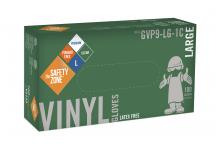 Safety Zone GVP9-LG-1C - PREMIUM POWDER-FREE VINYL,  NON-MEDICAL, 100BX/10CS, LG