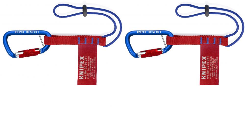 13&#34; Tool Tethering Adaptor Straps with Captive Eye Carabiner