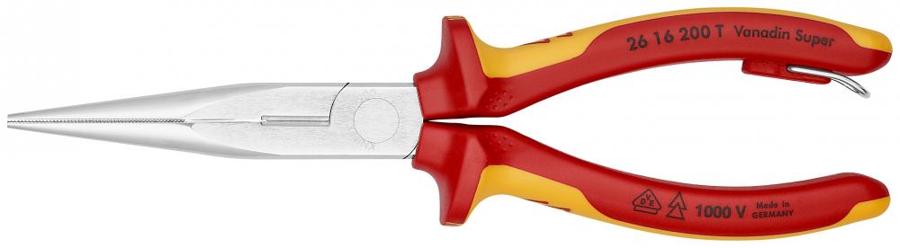 8&#34; Long Nose Pliers with Cutter-1000V Insulated-Tethered Attachment