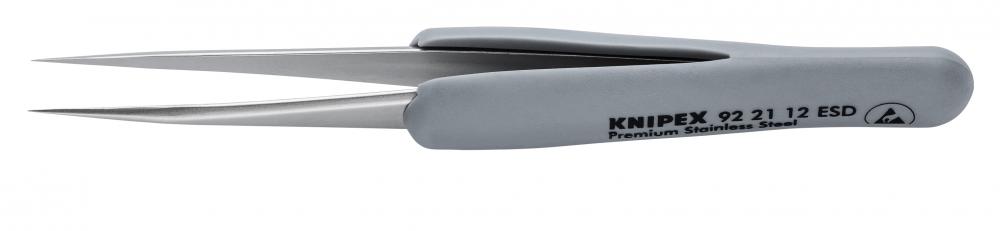 3 1/2&#34; Premium Stainless Steel Precision Tweezers-Needle-Point Tips-ESD Rubber Handles