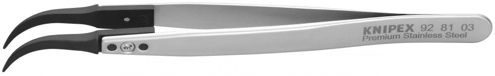 5 1/4&#34; Premium Stainless Steel Gripping Tweezers-60°Angled-Pointed Tips