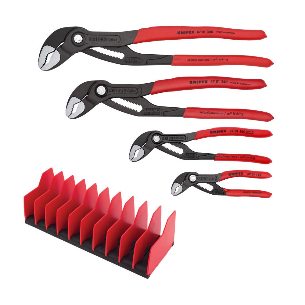 4 Pc Cobra® Pliers Set with 10 Pc Tool Holder