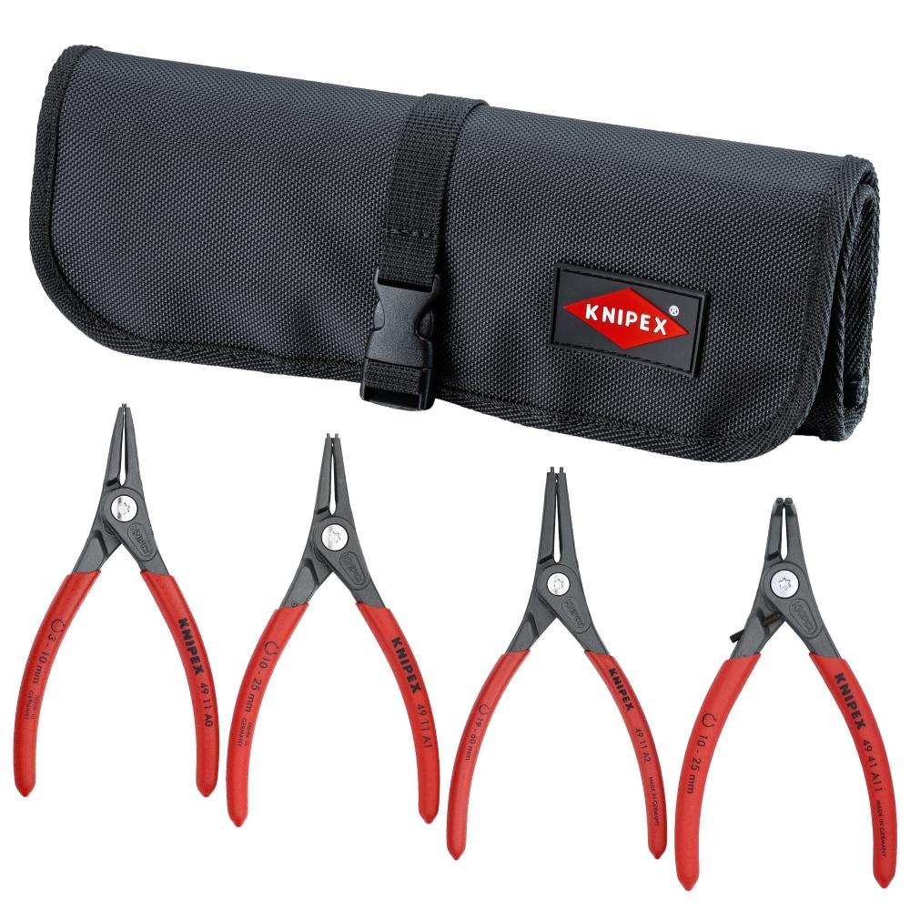 4 Pc External Precision Snap Ring Set in Tool Roll