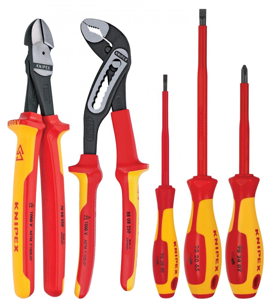 5 Pc Automotive Pliers and Screwdriver Tool Set-1000V Insulated