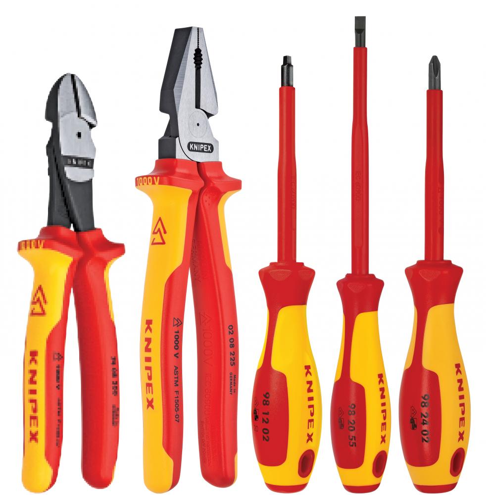 5 Pc Pliers and Screwdriver Tool Set-1000V Insulated