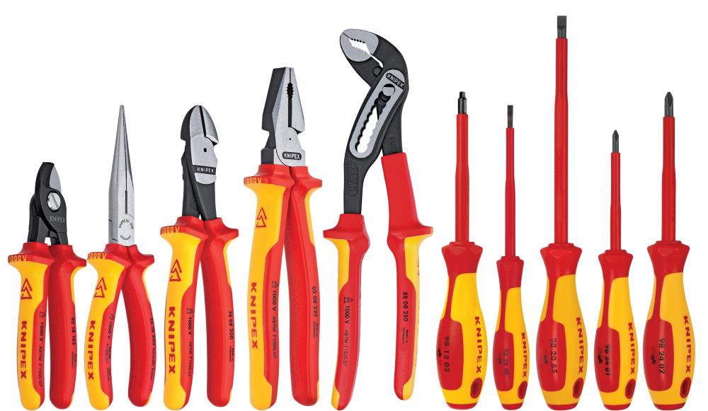 10 Pc Pliers and Screwdriver Tool Set-1000V Insulated in Hard Case