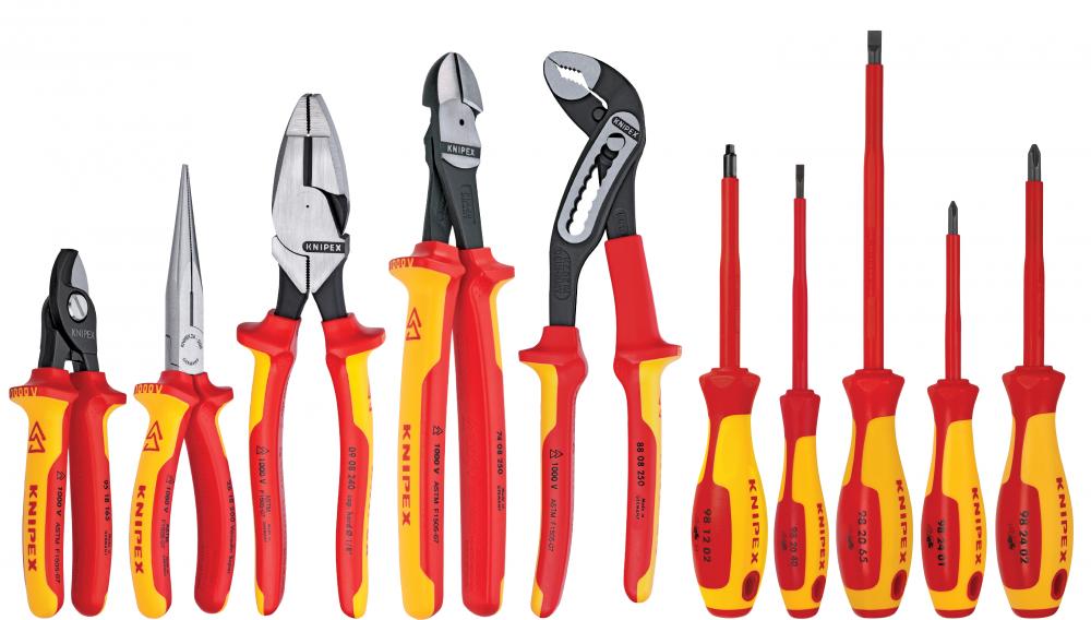 10 Pc Pliers and Screwdriver Tool Set-1000V in Hard Case