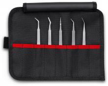 Knipex Tools 92 00 03 - 5 Pc Stainless Steel Tweezers Set in Tool Roll-SMD