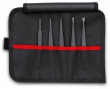Knipex Tools 92 00 05 ESD - 5 Pc Plastic Tweezer Set in a Tool Roll-ESD
