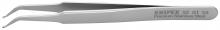Knipex Tools 92 01 04 - 4 1/2" Premium Stainless Steel Positioning Tweezers-45°Angled-SMD