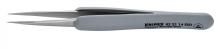 Knipex Tools 92 21 14 ESD - 4" Premium Stainless Steel Precision Tweezers-Pointed Tips-ESD Rubber Handles