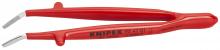 Knipex Tools 92 47 01 - 5 1/2" Stainless Steel Gripping-30°Angled Tweezers-1000V Insulated