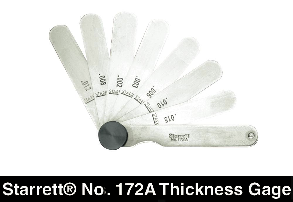 THICKNESS GAGE, .0015 - .015&#34;, 9 LEAVES