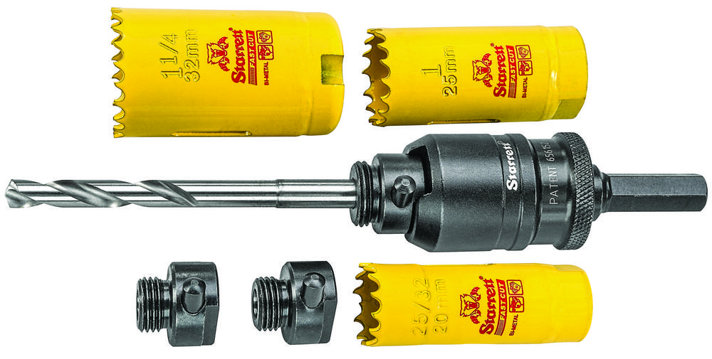 Kwik Change Arbor Kit with Fast Cut hole Saws--Hex Shank Chuck