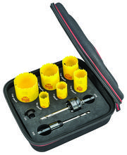 Starrett KDC06034-N - DCH Locksmiths/Doorlock Kit w/ 6 Hole Saws and 3 Accessories