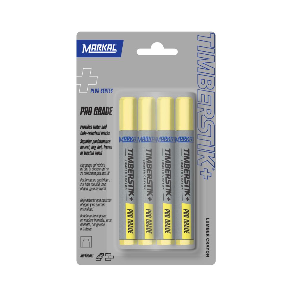 Timberstik®+ Pro Grade Lumber Crayons Carded 4-pack, Yellow