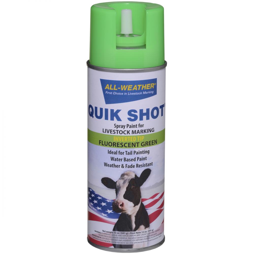 ALL-WEATHER QUIK SHOT FLUORESCENT GREEN INVERTED TIP