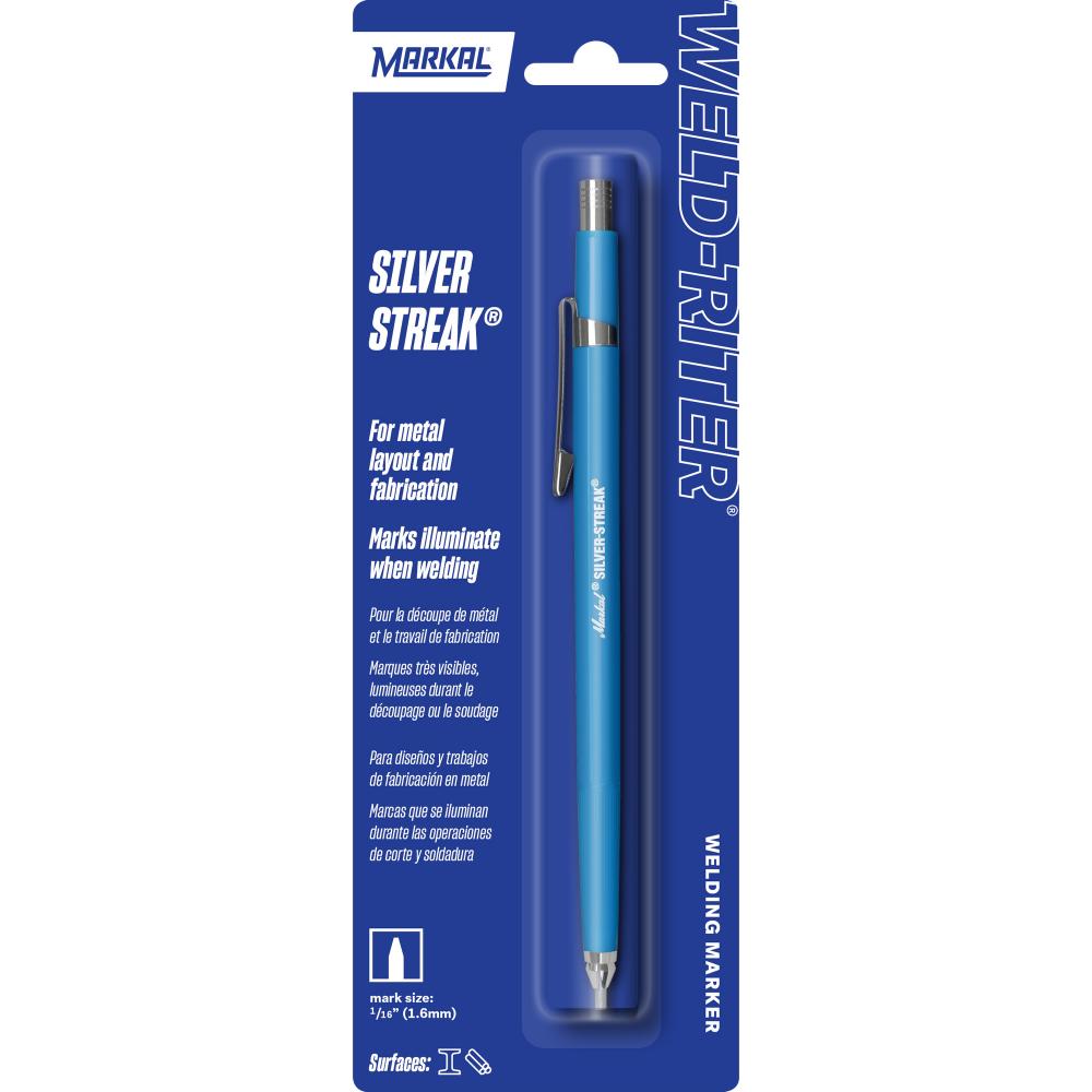 Silver-Streak® Refillable Welders Pencil (with 6 lead refills), Silver