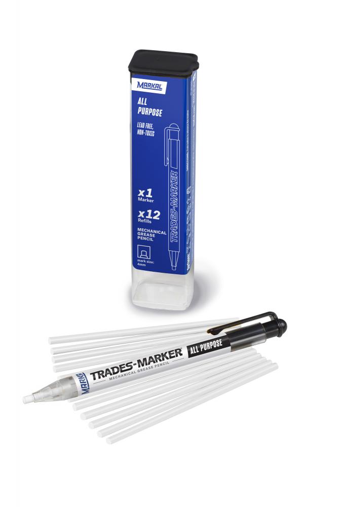 Trades-Marker® All Purpose Mechanical Grease Pencil Starter Pack, White