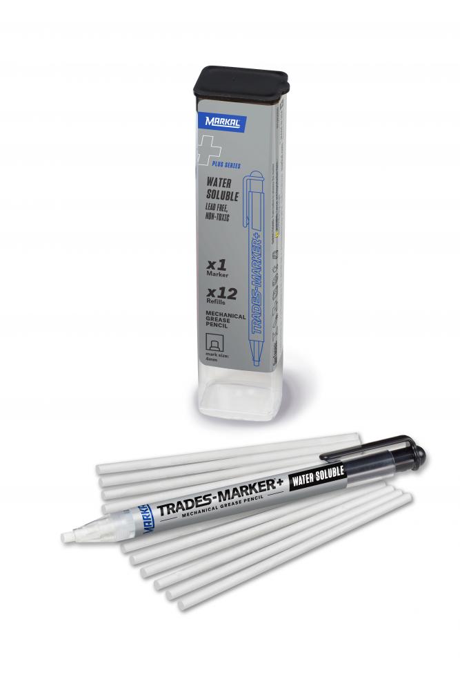 Trades-Marker®+ Water Soluble Mechanical Grease Pencil Starter Pack, White