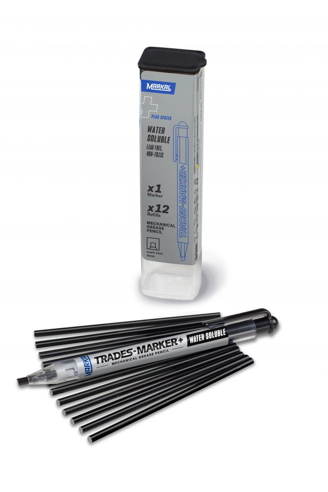 Trades-Marker®+ Water Soluble Mechanical Grease Pencil Starter Pack, Black