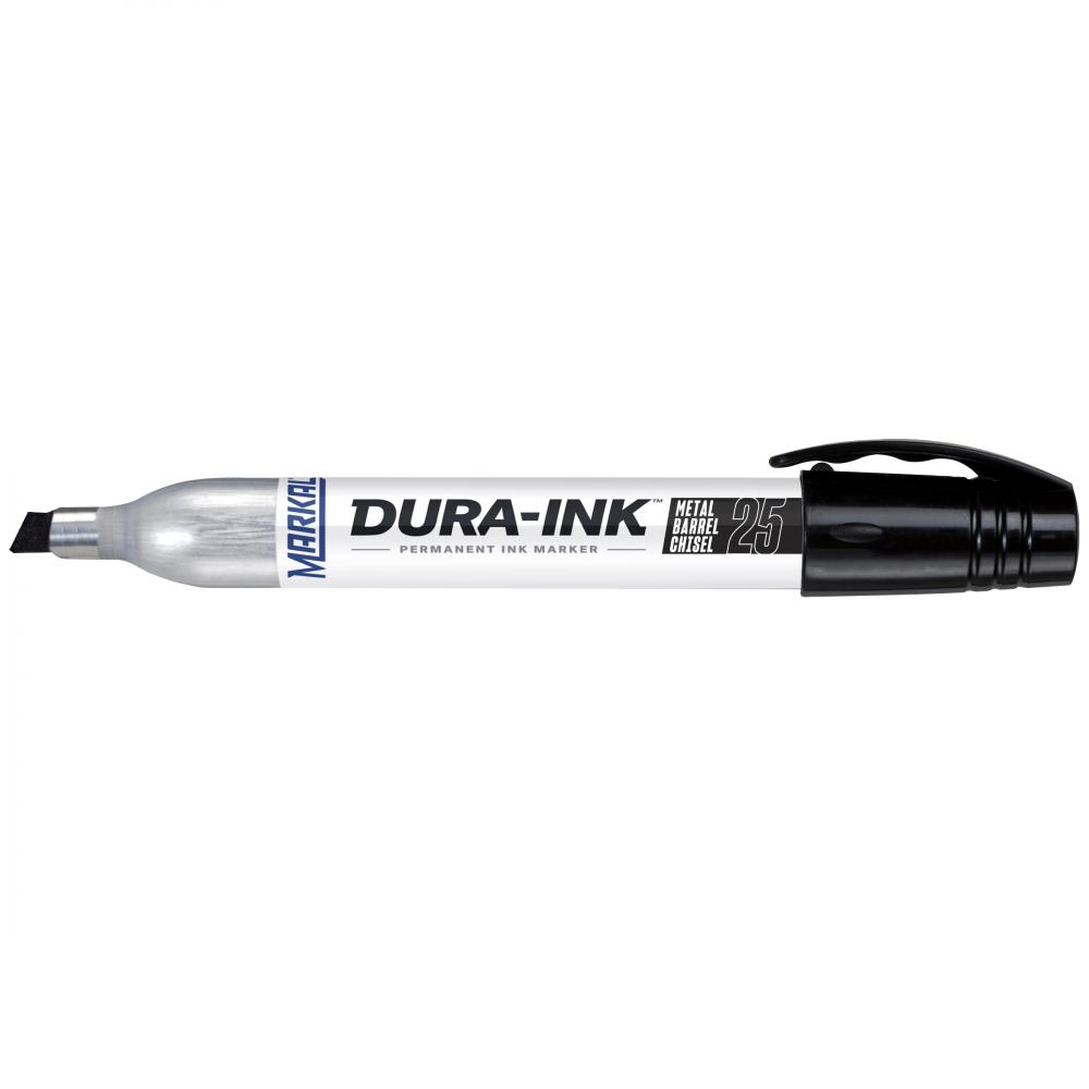 DURA-INK® Metal Barrel Chisel Permanent Ink Marker, Black