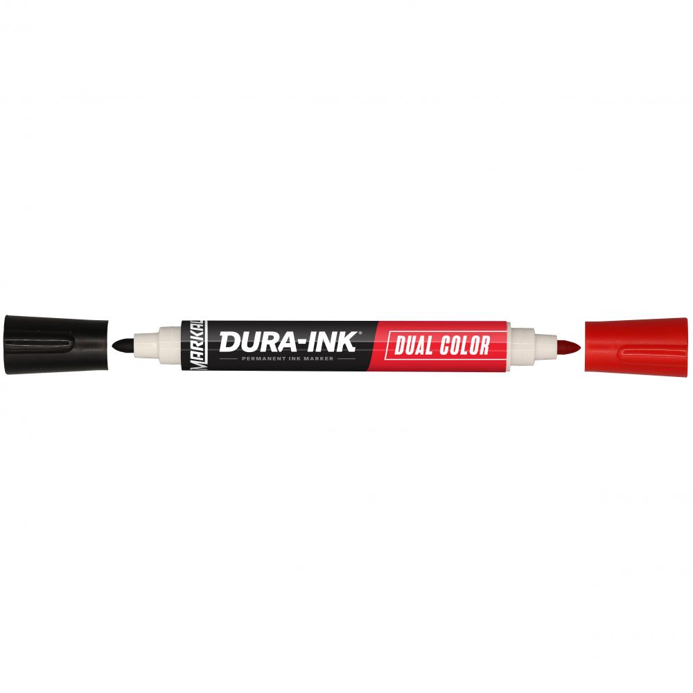 DURA-INK® Dual Color Permanent Ink Marker, Black & Red