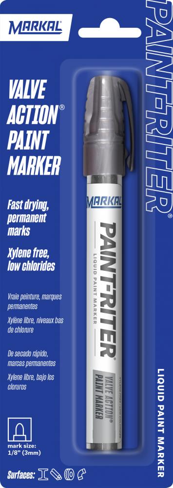 Paint-Riter® Valve Action Liquid Paint Marker - Carded, Aluminum