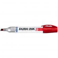 LA-CO 096222 - DURA-INK® Metal Barrel Chisel Permanent Ink Marker, Red
