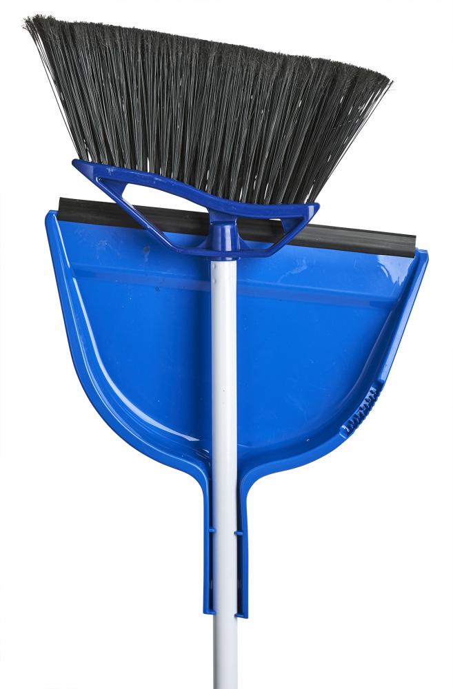 12&#34; Mars Angle Broom Blue/Black & 48&#34; Handle w/ 13&#34;Clip On Dust pan