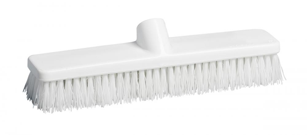 Saturn 12&#34; Marine Deck Scrubbing Brush White/White Short Stiff Fibers w 48 &#34; HD