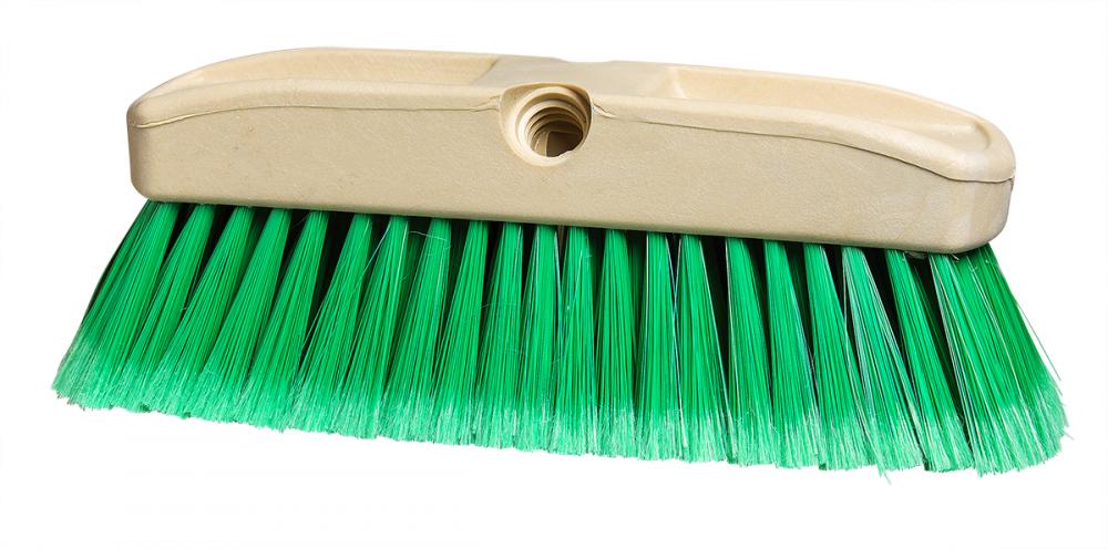 Car Truck Wash Brush 10&#34; Plastic Block Green Flagged