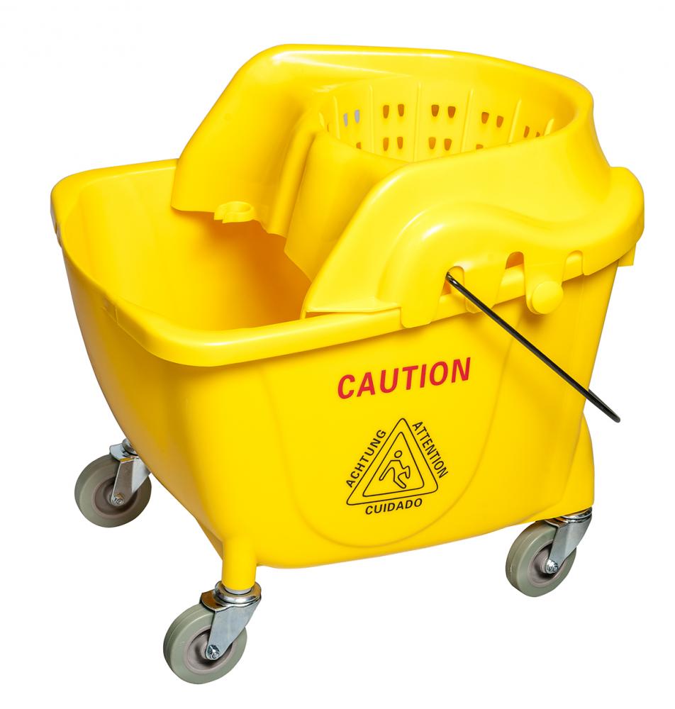 35 qty Bucket with Funnel wringer w/ handle w/3&#34; Wheels