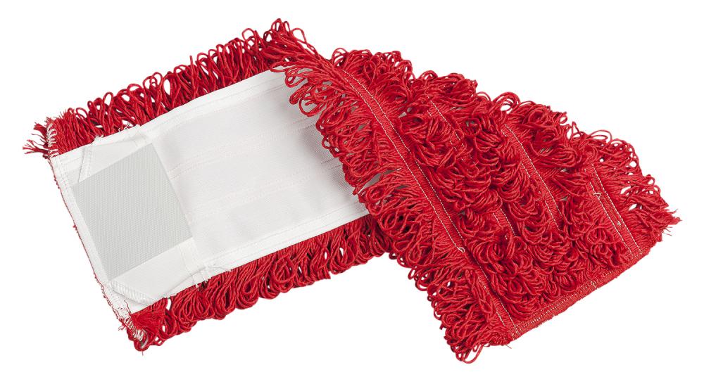 Flat Mop Looped MicroLoop fiber refill 40cm/16&#34; Red w/Tabs N/Pockets