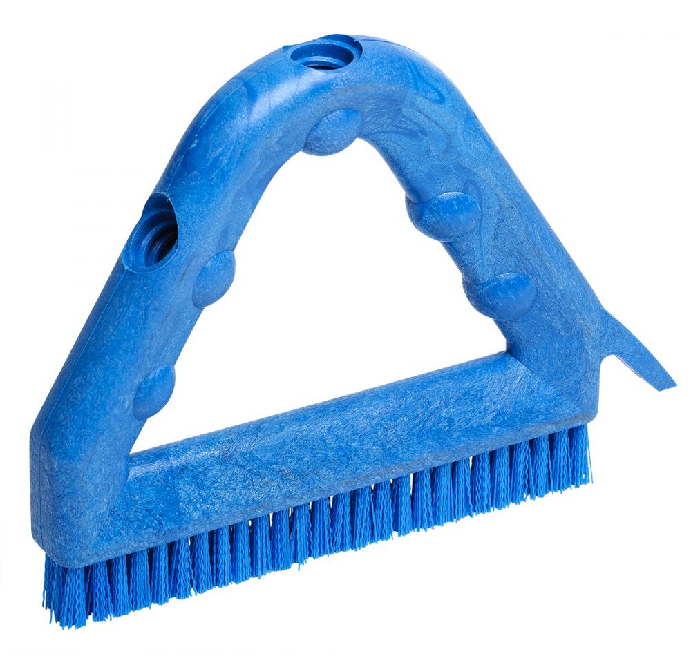 Grout brush w/scraper & Threaded Hole for handle-Blue