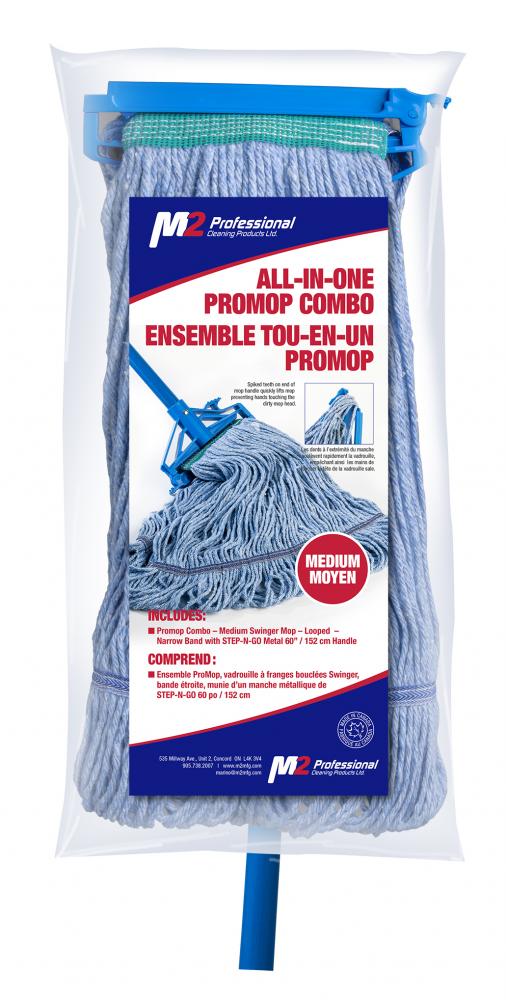 ProMop Combo Med Blue Looped Mop w/ Metal 60&#34; Handle