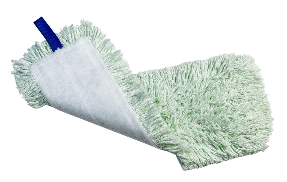 PET Velcro Flat Microfiber Mop Pad 30cm/12&#34; Green/White wet/Dry