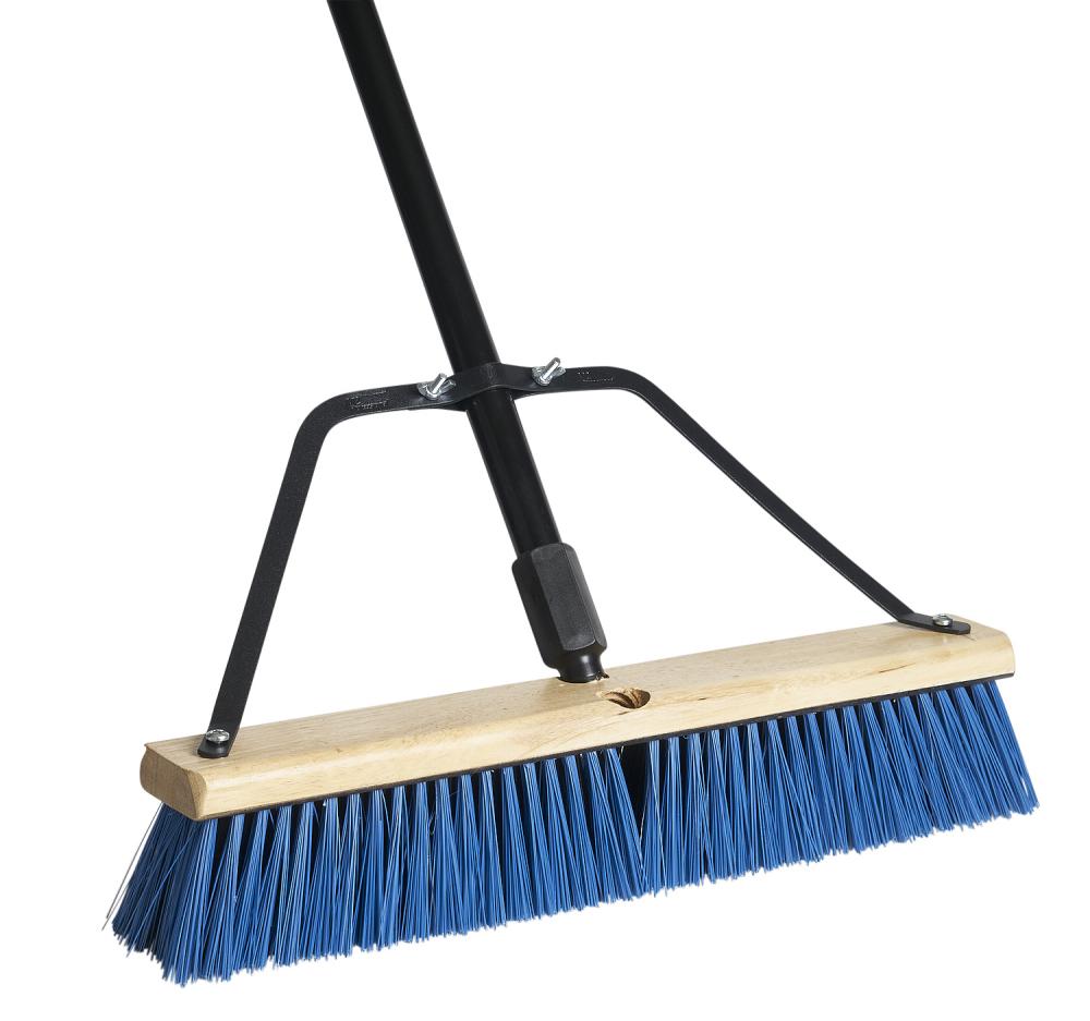 Lion broom assembled with 24&#34; Stiff Blue Black Bristles/w/351 brace 54&#34; HD handl